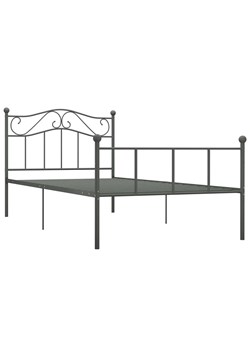 Szare metalowe łóżko 160x200 cm - Okla ze sklepu Edinos.pl w kategorii Łóżka i materace - zdjęcie 172229806