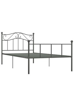 Szare metalowe łóżko 160x200 cm - Fiosa ze sklepu Edinos.pl w kategorii Łóżka i materace - zdjęcie 172229806