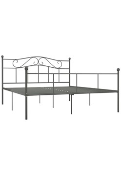Szare metalowe łóżko w stylu loftowym 180x200 cm - Okla ze sklepu Edinos.pl w kategorii Łóżka i materace - zdjęcie 172229809