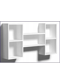 Biały minimalistyczny regał wiszący z półkami - Siva ze sklepu Edinos.pl w kategorii Półki - zdjęcie 172229819