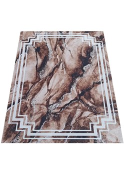 Prostokątny brązowy dywan z ramką - Sellu 7X ze sklepu Edinos.pl w kategorii Dywany - zdjęcie 172229845