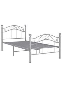 Szare metalowe łóżko pojedyncze 100x200 cm - Iroz ze sklepu Edinos.pl w kategorii Łóżka i materace - zdjęcie 172229977