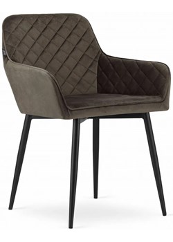 Komplet 2 tapicerowanych krzeseł pikowanych kawa - Dante ze sklepu Edinos.pl w kategorii Krzesła - zdjęcie 172230105