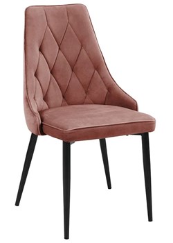 Tapicerowane różowe krzesło z czarnymi nogami - Sageri 3X ze sklepu Edinos.pl w kategorii Krzesła - zdjęcie 172230168