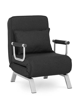 Czarny rozkładany fotel wypoczynkowy do salonu - Seto ze sklepu Edinos.pl w kategorii Fotele - zdjęcie 172230327