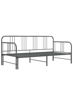 Szare rozkładane metalowe łózko 90x200 cm - Travelo ze sklepu Edinos.pl w kategorii Łóżka i materace - zdjęcie 172230376