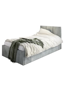 Popielate łóżko tapicerowane z zagłówkiem Barnet 6X - 3 rozmiary ze sklepu Edinos.pl w kategorii Łóżka i materace - zdjęcie 172230397