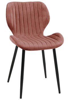 Minimalistyczne różowe krzesło z welurową tapicerką - Oferion 3X ze sklepu Edinos.pl w kategorii Krzesła - zdjęcie 172230556