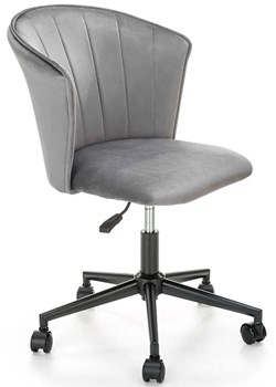 Szare tapicerowane krzesło obrotowe - Vigi ze sklepu Edinos.pl w kategorii Krzesła biurowe - zdjęcie 172230687