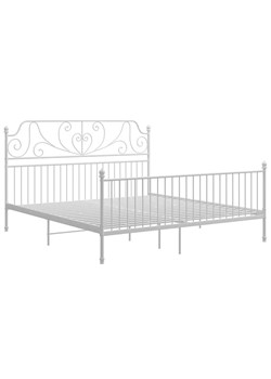 Dwoosobowe białe łóżko metalowe 140x200 cm T0-D56 ze sklepu Edinos.pl w kategorii Łóżka i materace - zdjęcie 172230816