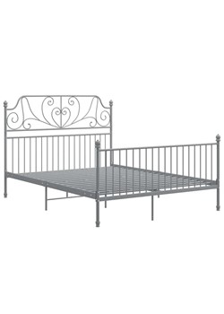 Szare metalowe łóżko w stylu loftowym 140x200 cm - Retilo ze sklepu Edinos.pl w kategorii Łóżka i materace - zdjęcie 172230825