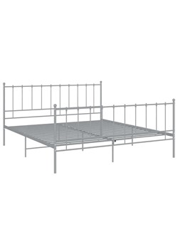 Szare metalowe łóżko z zagłówkiem 180x200 cm - Cesaro ze sklepu Edinos.pl w kategorii Łóżka i materace - zdjęcie 172230928
