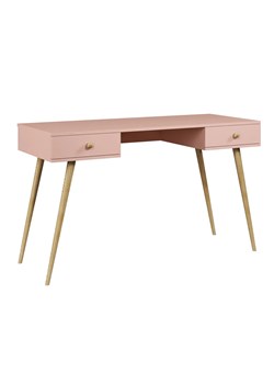 Różowe biurko na drewnianych nóżkach - Tida 13X ze sklepu Edinos.pl w kategorii Biurka i sekretarzyki - zdjęcie 172231158