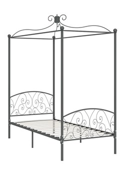 Szare metalowe łóżko z baldachimem 100x200 cm - Ifrexi ze sklepu Edinos.pl w kategorii Łóżka i materace - zdjęcie 172231216