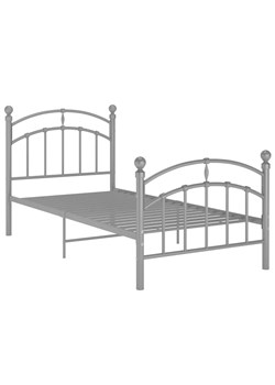 Szare metalowe łóżko z zagłówkiem 100x200 cm - Enelox ze sklepu Edinos.pl w kategorii Łóżka i materace - zdjęcie 172231289