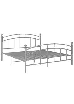 Szare metalowe łóżko z zagłówkiem 120x200 cm - Serafi ze sklepu Edinos.pl w kategorii Łóżka i materace - zdjęcie 172231296