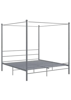 Szare duże łóżko z baldachimem 160x200 cm A1-W79 ze sklepu Edinos.pl w kategorii Łóżka i materace - zdjęcie 172231358