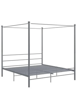 Szare metalowe łóżko rustykalne 180x200 cm - Wertes ze sklepu Edinos.pl w kategorii Łóżka i materace - zdjęcie 172231369