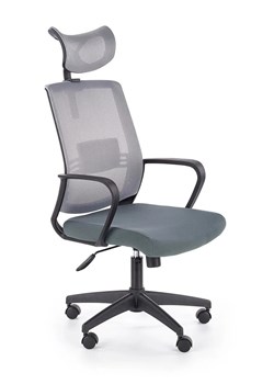 Szary biurowy fotel obrotowy z zagłówkiem - Retos ze sklepu Edinos.pl w kategorii Krzesła do biurka - zdjęcie 172231448