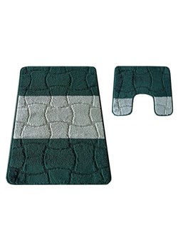 Elegancki zielony komplet dywaników łazienkowych - Loliko ze sklepu Edinos.pl w kategorii Dywaniki łazienkowe - zdjęcie 172231519