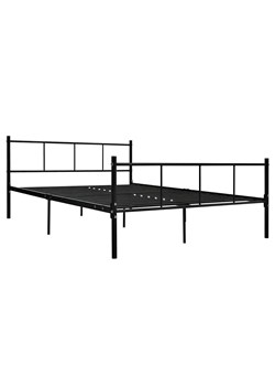 Czarne metalowe łóżko małżeńskie 180x200 cm - Kalea ze sklepu Edinos.pl w kategorii Łóżka i materace - zdjęcie 172231747