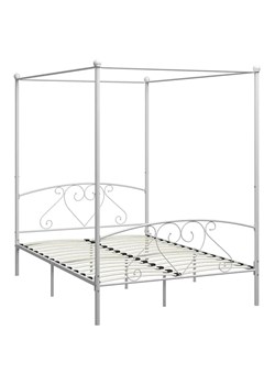 Białe metalowe łóżko małżeńskie 200x200 cm - Elox ze sklepu Edinos.pl w kategorii Łóżka i materace - zdjęcie 172231756