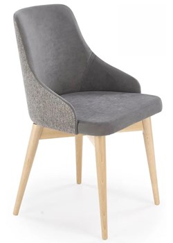 Popielate tapicerowane krzesło obrotowe - Elandro ze sklepu Edinos.pl w kategorii Krzesła - zdjęcie 172231776