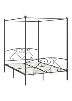 Czarne metalowe łóżko romantyczne 140x200 cm - Elox ze sklepu Edinos.pl w kategorii Łóżka i materace - zdjęcie 172231787