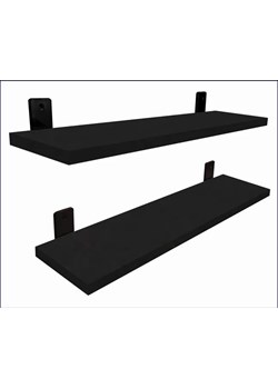 Dwie czarne półki ścienne w klasycznym stylu 50 cm - Yolik 3X ze sklepu Edinos.pl w kategorii Półki - zdjęcie 172231815