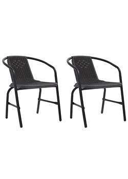 Zestaw dwóch czarnych krzeseł ogrodowych - Ellonel ze sklepu Edinos.pl w kategorii Krzesła ogrodowe - zdjęcie 172231937