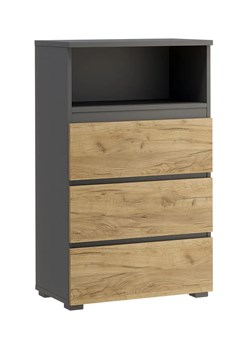 Regał na nóżkach z gładkimi frontami antracyt + dąb craft P1-G94 ze sklepu Edinos.pl w kategorii Regały i witryny - zdjęcie 172231977