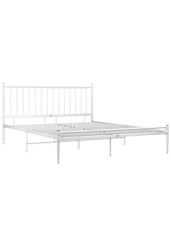 Białe industrialne metalowe łóżko małżeńskie 200x200 cm - Aresti ze sklepu Edinos.pl w kategorii Łóżka i materace - zdjęcie 172231988
