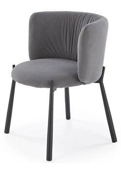 Popielate metalowe krzesło tapicerowane - Kamaro ze sklepu Edinos.pl w kategorii Krzesła - zdjęcie 172232449
