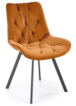 Welwetowe cynamonowe krzesło obrotowe - Blubell ze sklepu Edinos.pl w kategorii Krzesła - zdjęcie 172232468