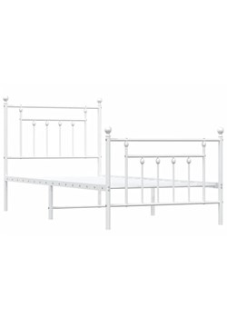 Białe pojedyncze łózko metalowe 90x200 cm - Ringo ze sklepu Edinos.pl w kategorii Łóżka i materace - zdjęcie 172232498