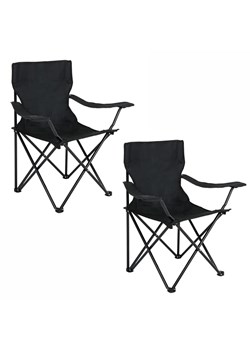 Czarny komplet 2 krzeseł kempingowych - Blumbi 4X ze sklepu Edinos.pl w kategorii Krzesła ogrodowe - zdjęcie 172232509
