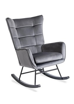 Szary nowoczesny fotel bujany - Velkos ze sklepu Edinos.pl w kategorii Fotele - zdjęcie 172232535