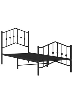 Czarne metalowe łóżko jednoosobowe 80x200 cm - Emelsa ze sklepu Edinos.pl w kategorii Łóżka i materace - zdjęcie 172232606