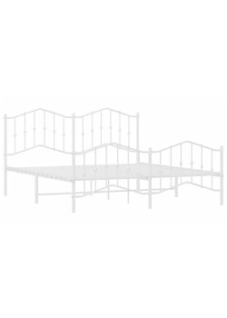 Białe metalowe łózko małżeńskie w stylu loft 160x200 cm - Honta ze sklepu Edinos.pl w kategorii Łóżka i materace - zdjęcie 172232627
