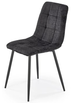 Czarne metalowe tapicerowane krzesło - Cremi ze sklepu Edinos.pl w kategorii Krzesła - zdjęcie 172232678