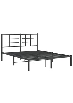 Czrane metalowe łóżko małżeńskie 140x200 cm Emodi 3X ze sklepu Edinos.pl w kategorii Łóżka i materace - zdjęcie 172232739