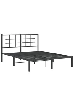 Czarne metalowe łóżko 160x200 cm - Sevelzo ze sklepu Edinos.pl w kategorii Łóżka i materace - zdjęcie 172232746