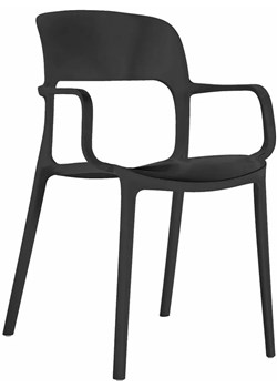 Czarne krzesło ogrodowe z podłokietnikami - Cuxi ze sklepu Edinos.pl w kategorii Krzesła ogrodowe - zdjęcie 172232795