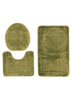 Zielony miękki komplet dywaników do łazienki - Opix 3X ze sklepu Edinos.pl w kategorii Dywaniki łazienkowe - zdjęcie 172232997