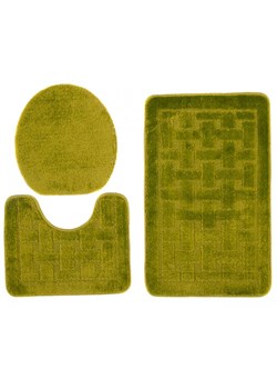 Stylowy zielony komplet dywaników łazienkowych w kratę - Deso 4X ze sklepu Edinos.pl w kategorii Dywaniki łazienkowe - zdjęcie 172232999