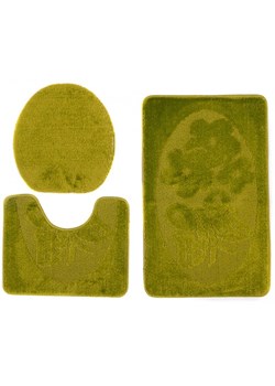 Zielony antypoślizgowy zestaw dywaników do łazienki - Arbut 3X ze sklepu Edinos.pl w kategorii Dywaniki łazienkowe - zdjęcie 172233016
