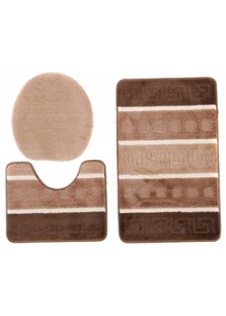 Antypoślizgowy brązowy komplet dywaników do łazienki - Gomos 4X ze sklepu Edinos.pl w kategorii Dywaniki łazienkowe - zdjęcie 172233026