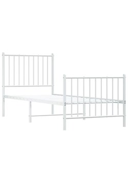 Białe metalowe łóżko pojedyncze 90x200 cm - Romaxo ze sklepu Edinos.pl w kategorii Łóżka i materace - zdjęcie 172233069