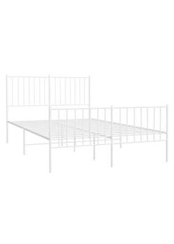 Białe metalowe łóżko małżeńskie w stylu loft 160x200 cm - Romaxo ze sklepu Edinos.pl w kategorii Łóżka i materace - zdjęcie 172233086