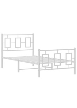 Białe metalowe łóżko jednoosobowe 100x200 cm - Esenti ze sklepu Edinos.pl w kategorii Łóżka i materace - zdjęcie 172233349
